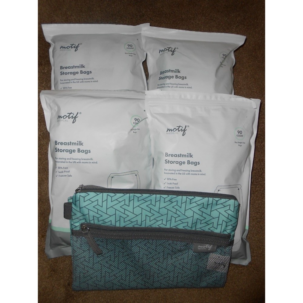 Motif Wet-Dry Bag Modern Geometric NWOT & 4 PKGs 90 CT Breastmilk Storage Bags